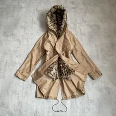 モッズコート　ラビットファー　ライナー　レオパード　豹柄　アメカジ　ミリタリー