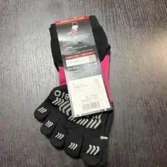 5本指ソックス 黒/ピンク