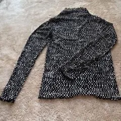 透け感 ブラック ホワイト 長袖 シアートップス L