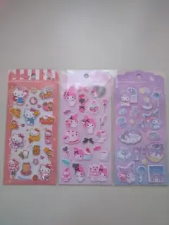 サンリオ　ジュエルマシュマロステッカーズ　キティ　マイメロ　クロミ　3枚セット