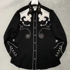 60s H BAR C スイングアップ ブラック ウエスタン ヴィンテージ 60年代 60s エイチバーシー ブラック 黒 長袖 | ビンテージ古着