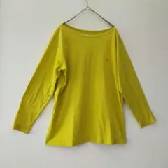 ベネトン 長袖カットソー 46 黄色 マスタード 綿100% ロゴ刺繍のサムネイル