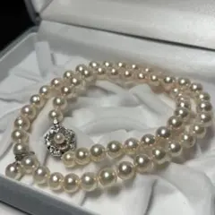 【テリ強】あこや パール ネックレス 約7~7.5mm 44cm シルバー金具