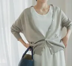 アーバンリサーチDOORS リネンVネックカーディガン