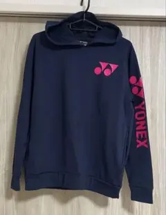 YONEX フード付き 長袖ウェア パーカー ネイビー