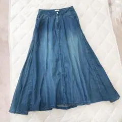 woadblue ウォードブルー　フレアスカート　柔らかい生地　マキシ丈