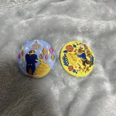 ディズニー刺繍缶バッジ　美女と野獣