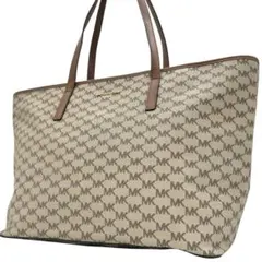 美品　マイケルコース　トートバッグ　ビジネス　MK柄　pvc　茶色　A4　肩掛け