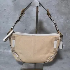 極美品　COACH コーチ　ショルダーバッグ リネン　7469　レガジー y2k 希少✨ COACH コーチ ショルダーバッグ リネン 7469 レガジー y2k