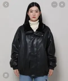 3.3 field trip ファームスタン　裏ボア　フェイクレザージャケット