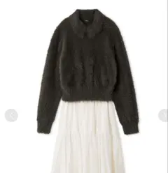 【Mila Owen】新品未使用 ミラオーウェン襟付きシャギーニット