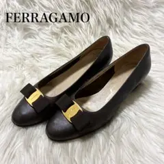 FERRAGAMO ブラウン ヴァラリボン　パンプス