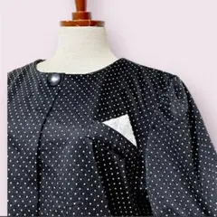 vintageヴィンテージワンピースドット柄ブラックホワイトレトロUSA海外古着