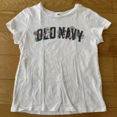 OLD NAVY 花柄ロゴ Tシャツ　キッズ　M 中古品