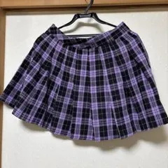 パープルチェックミニ プリーツスカートのサムネイル