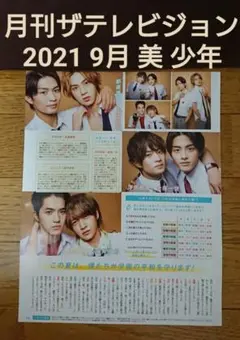 月刊ザテレビジョン 月刊TVガイド 2021 9月号 美 少年 切り抜き