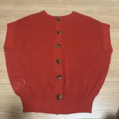 UNTITLED 半袖カーディガン オレンジ サイズ0のサムネイル