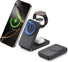 同時充電・完全ワイヤレススタンド magsafeモバイルバッテリー　新品未開封