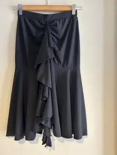 【新品未使用タグ付き】ブラック フリルスカート 社交ダンス 練習・パーティ用