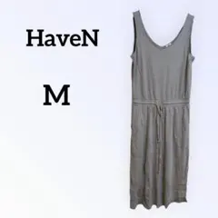 ⭐️HaveN グレー ノースリーブ ロングワンピース【M】レディース
