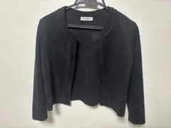 黒 ノーカラージャケット スエード風　Deux Places PARIS