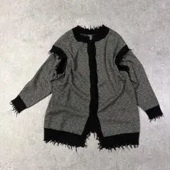 アンティカ　マルチWAYジャガードダメージニットカーディガン　ベスト