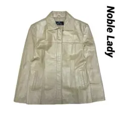 Noble Lady レザージャケット　豚革　ジップアップ　ライダース　L
