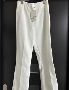 新品未使用タグ付き ZARA ホワイト フレアスラックス