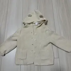 くま耳付きフード付きカーディガン