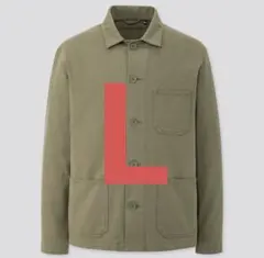 UNIQLO ウォッシュジャージー　ワークジャケットOLIVE【L】
