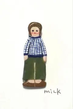 ハンドメイド陶製ブローチ　女子400