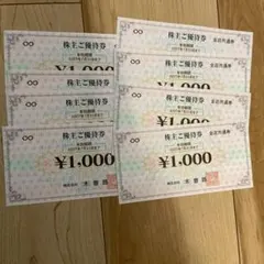 木曽路 株主ご優待券 1000円×8枚　セットのサムネイル