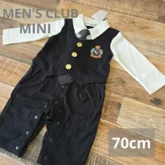 MEN'S CLUB MINIタキシード風 ロンパース ブラック ベスト70cm