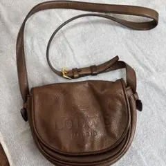 LOEWE MADRID レザー ショルダーバッグ ブラウン
