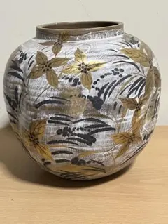 藤平正文　清水焼　金彩　花瓶　花器　陶器　壺　骨董 アンティーク　伝統工艺