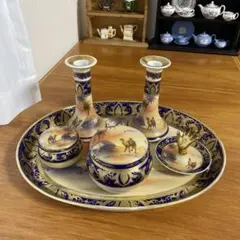 希少　銘品オールドノリタケ　マリオンキャメル　ドレッシングテーブルセット　難あり