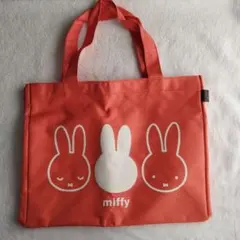068】丈夫な作りのミッフィー トートバッグ オレンジ色