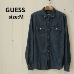 ゲス GUESS ウエスタン デニムシャツ メンズ M スリムフィット