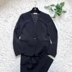 未使用品級 プラステ プレミアムオックス ノーカラー パンツ セットアップ