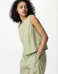 リネンブレンドブラウス/ノースリーブ 2セット