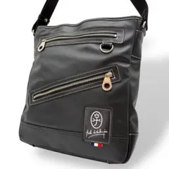 カステルバジャック ショルダーバッグ クロスボディ レザー 黒 ブラック ロゴ