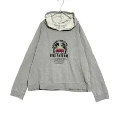 FeelNatural プリントパーカー グレー L相当