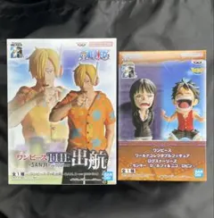 ワンピース フィギュア★2点セット★THE出航サンジ＋ワーコレ ルフィ&ロビン