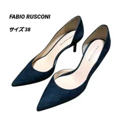 ​美品 ファビオルスコーニ スエードパンプス ネイビー 38 24 24.5のサムネイル