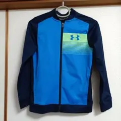 【150】アンダーアーマー ジュニア ジャージ上 ブルー ネイビー YLG