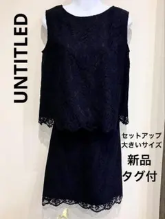 ⭐️UNTITLED⭐️新品タグ付 大きいサイズ セットアップ(ブラウススカート)
