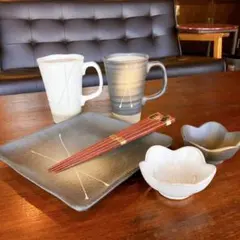 和モダン 角トレー ペアジョッキ 美濃焼 小鉢 プレート 箸 新生活