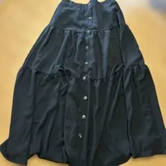 未使用品　黒 フレアスカート 長さ約100cmのサムネイル