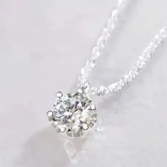 ラウンドカットクリスタルペンダントネックレス