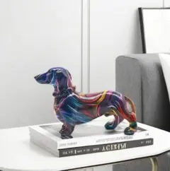 ダックスフンド 置物 オブジェ カラフル 犬 インテリア 樹脂 雑貨 プレゼントのサムネイル